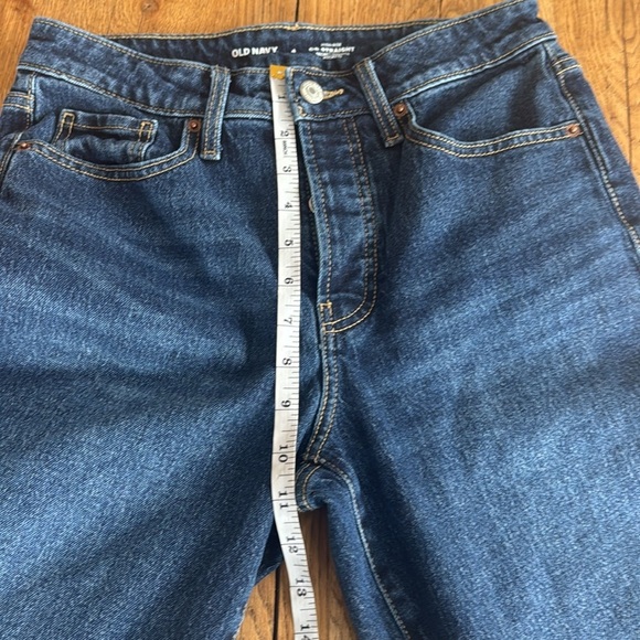 Old Navy Button Fly OG Straight Leg High Rise Raw Hem Jeans - Picture 4 of 7